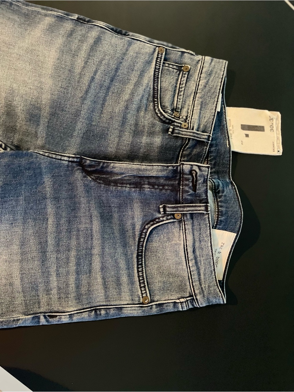 rag & bone Slim Straight Light Blue Jeans sz 30w/32L color William